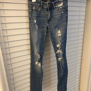 Abercrombie & Fitch Distressed Skinny Jeans - Blue